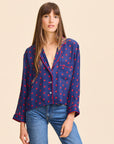 MILLE Clothing Reese Top in Navy Dot