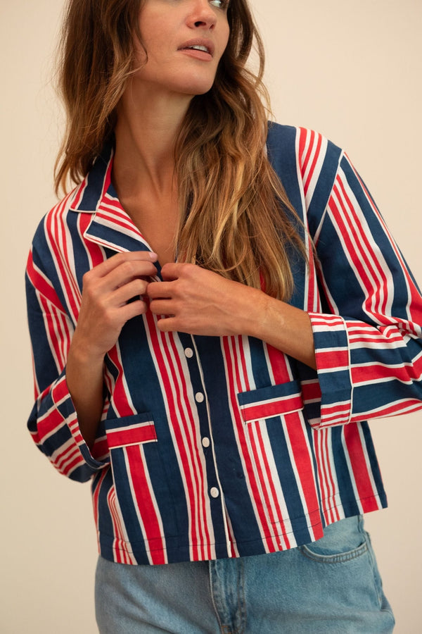 Reese Top in Sailing Stripe — view 8