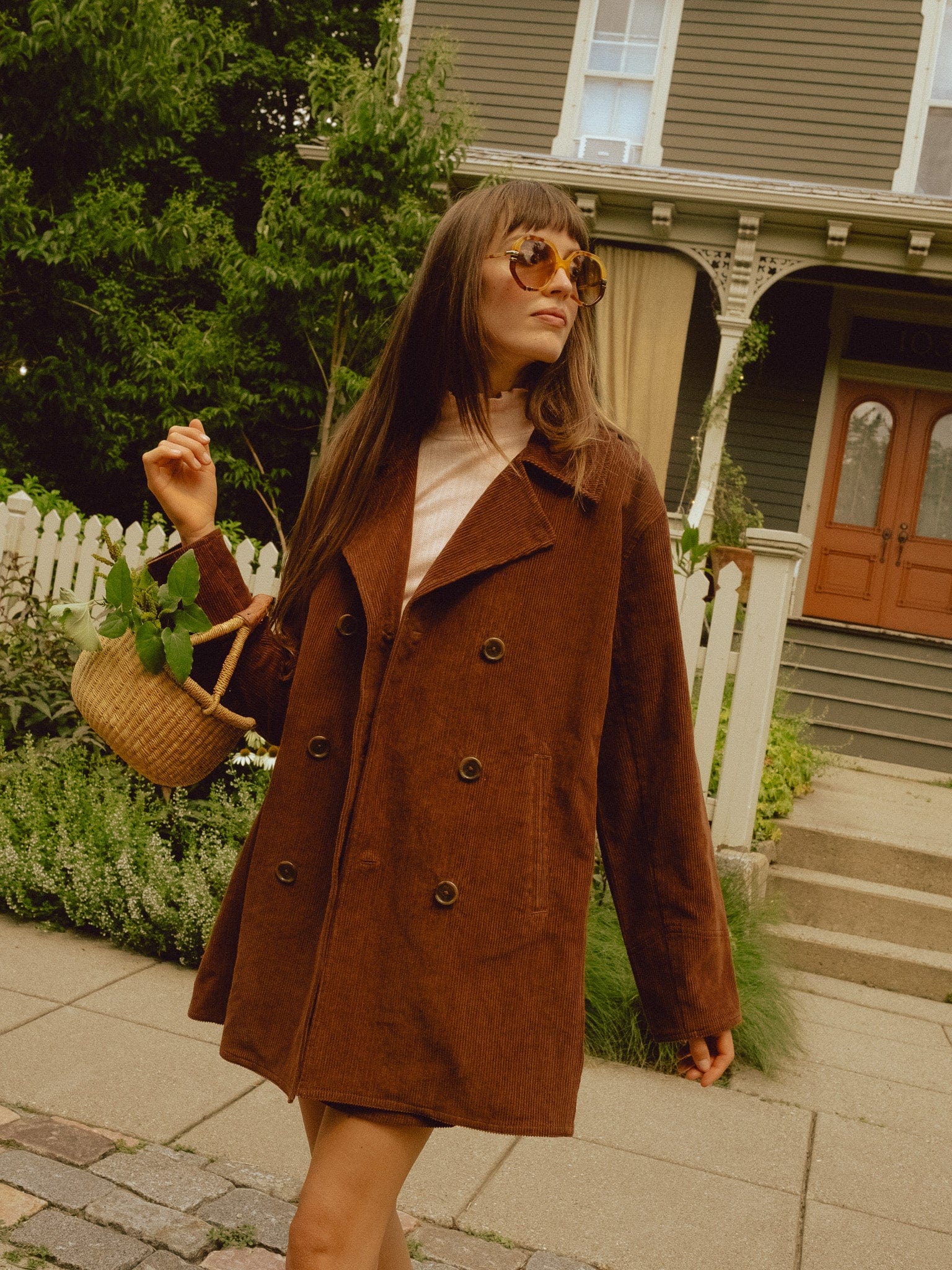 MILLE Clothing Ricky Peacoat in Coffee Cord