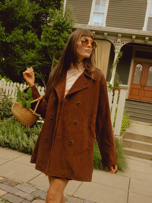Ricky Peacoat in Coffee Cord — view 4