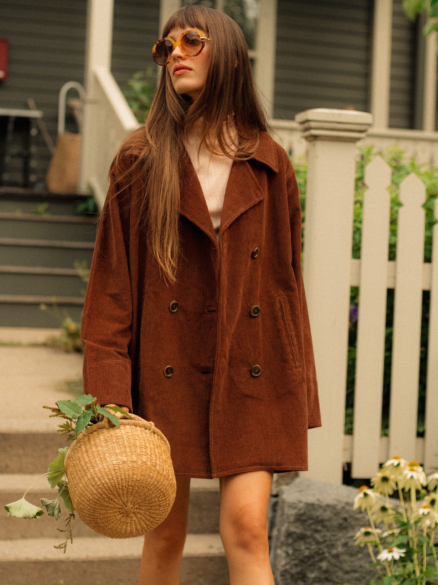 MILLE Clothing Ricky Peacoat in Coffee Cord