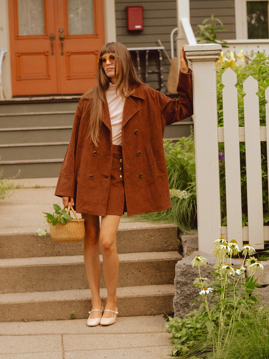 Ricky Peacoat in Coffee Cord — alternate view
