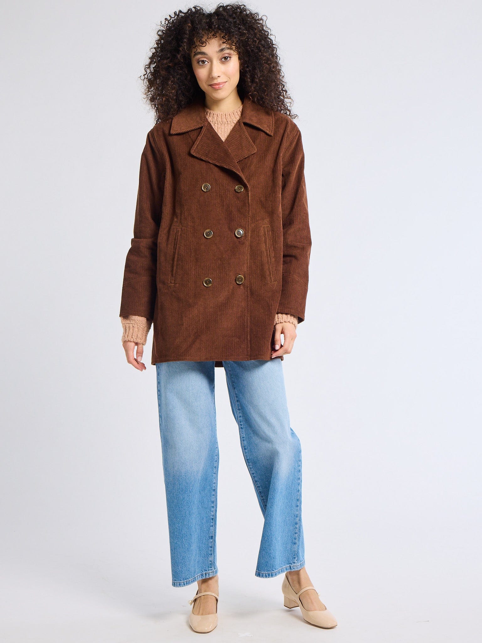 MILLE Clothing Ricky Peacoat in Coffee Cord