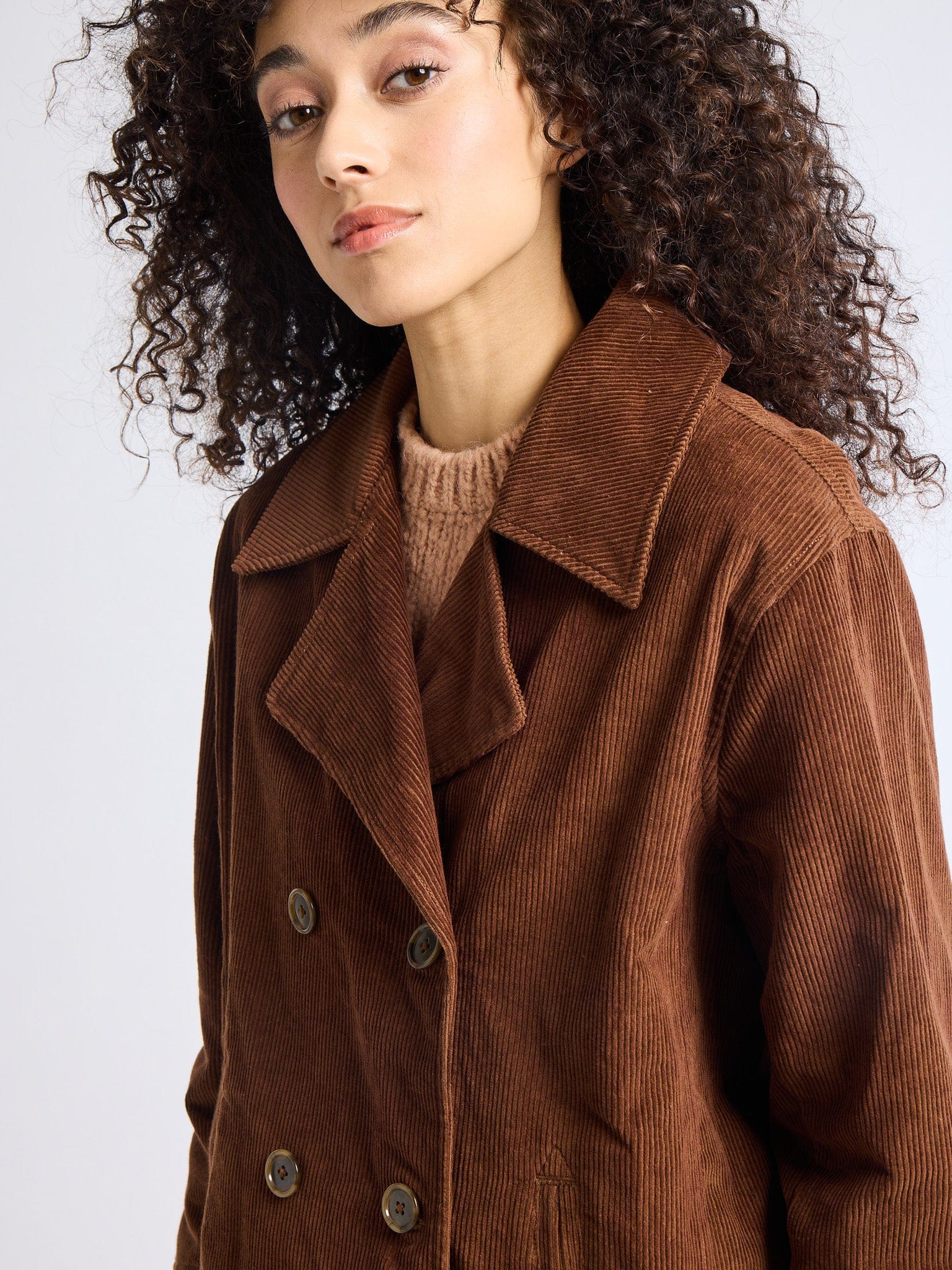 MILLE Clothing Ricky Peacoat in Coffee Cord