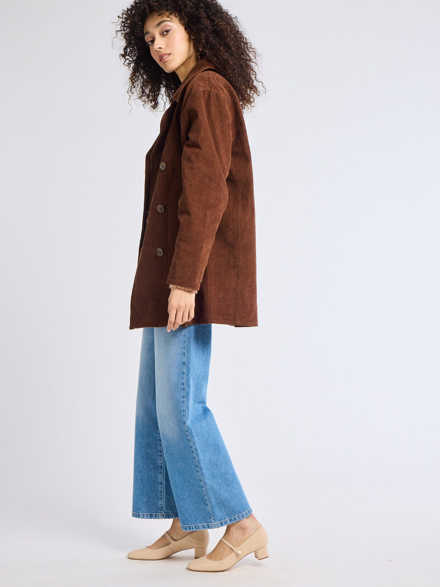 MILLE Clothing Ricky Peacoat in Coffee Cord
