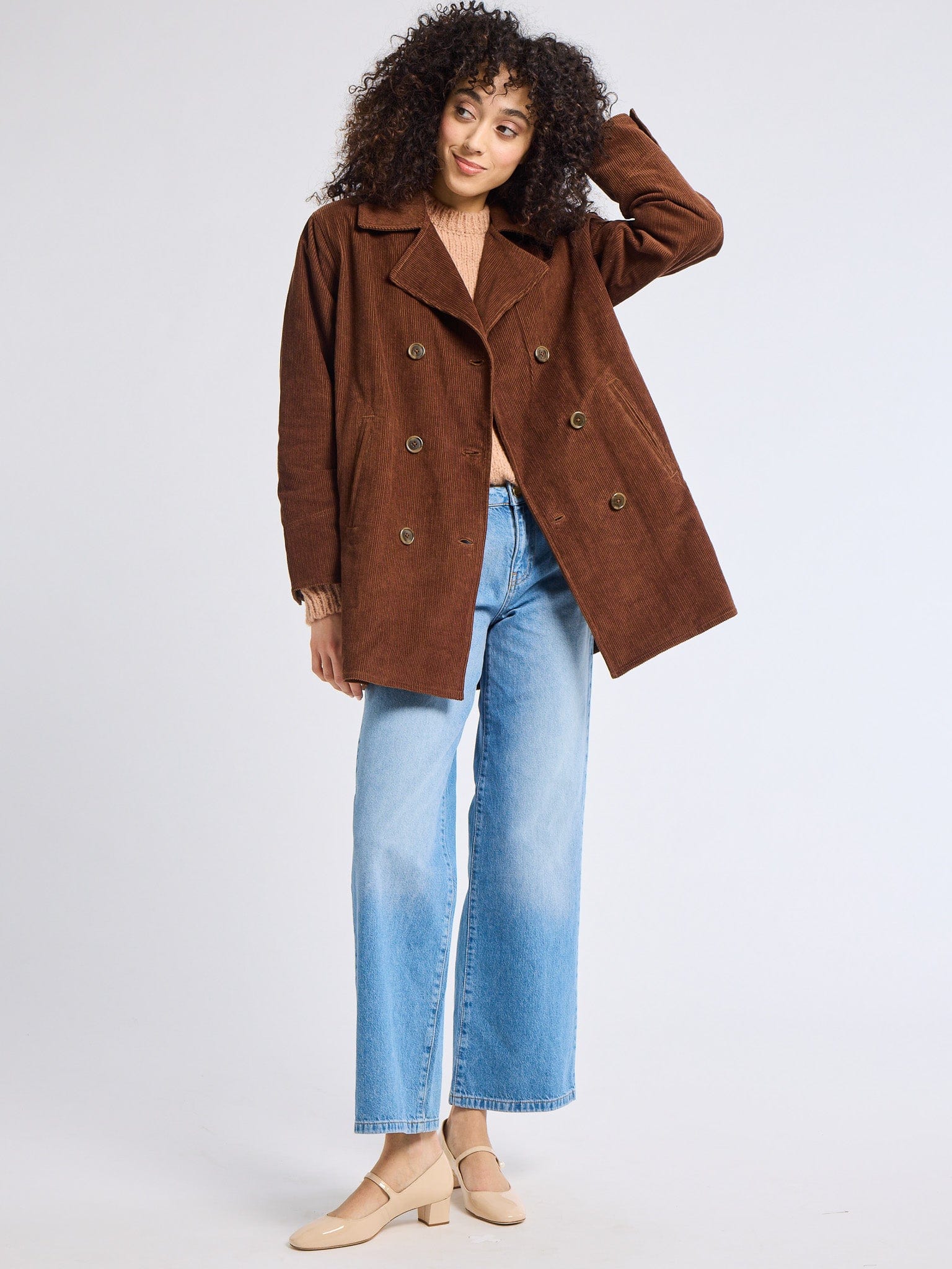 MILLE Clothing Ricky Peacoat in Coffee Cord