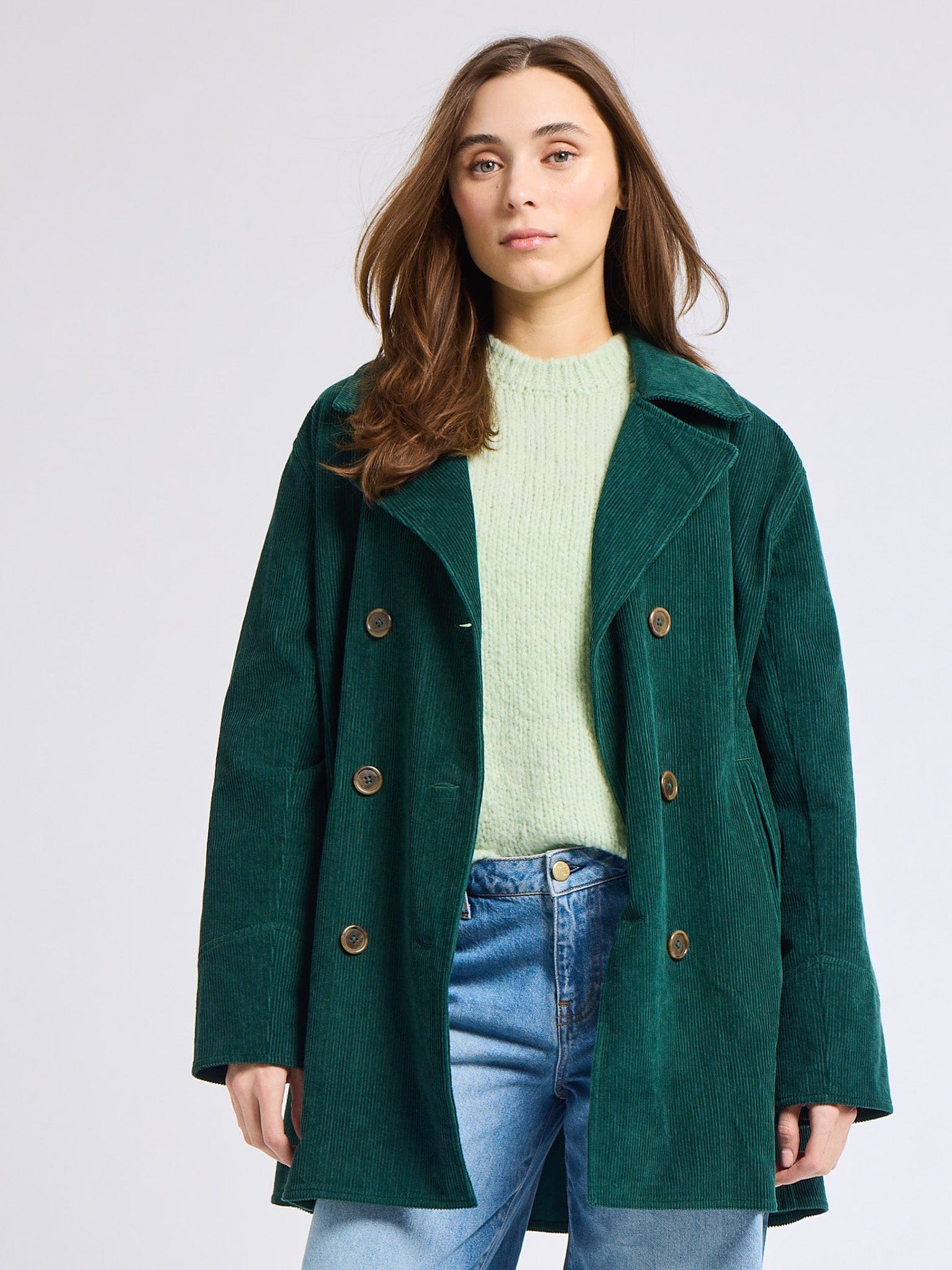 MILLE Clothing Ricky Peacoat in Spruce Cord