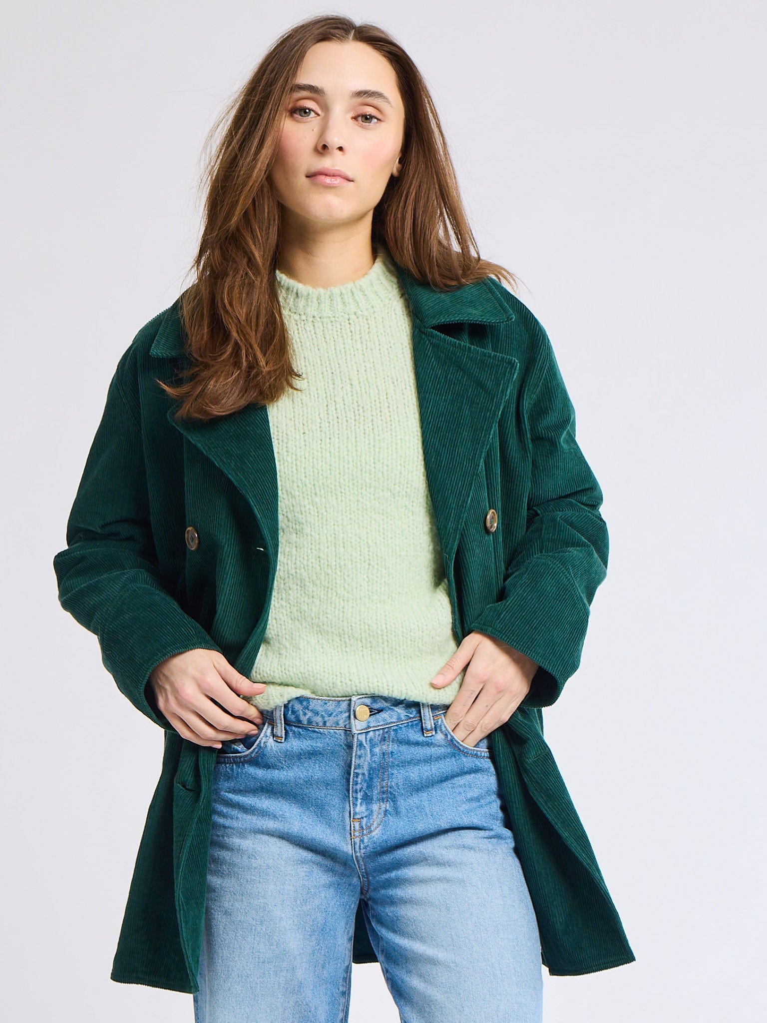 MILLE Clothing Ricky Peacoat in Spruce Cord