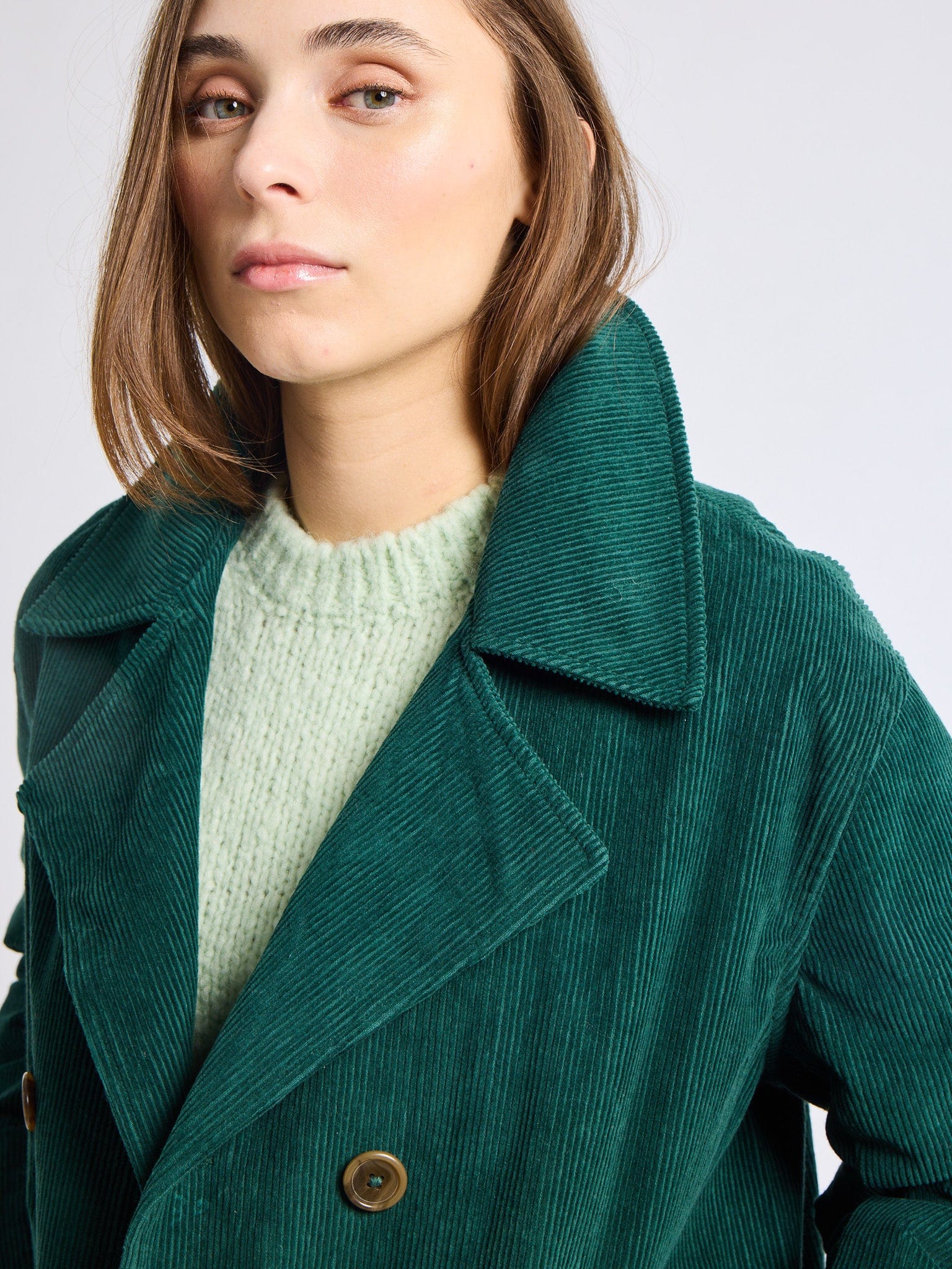 MILLE Clothing Ricky Peacoat in Spruce Cord
