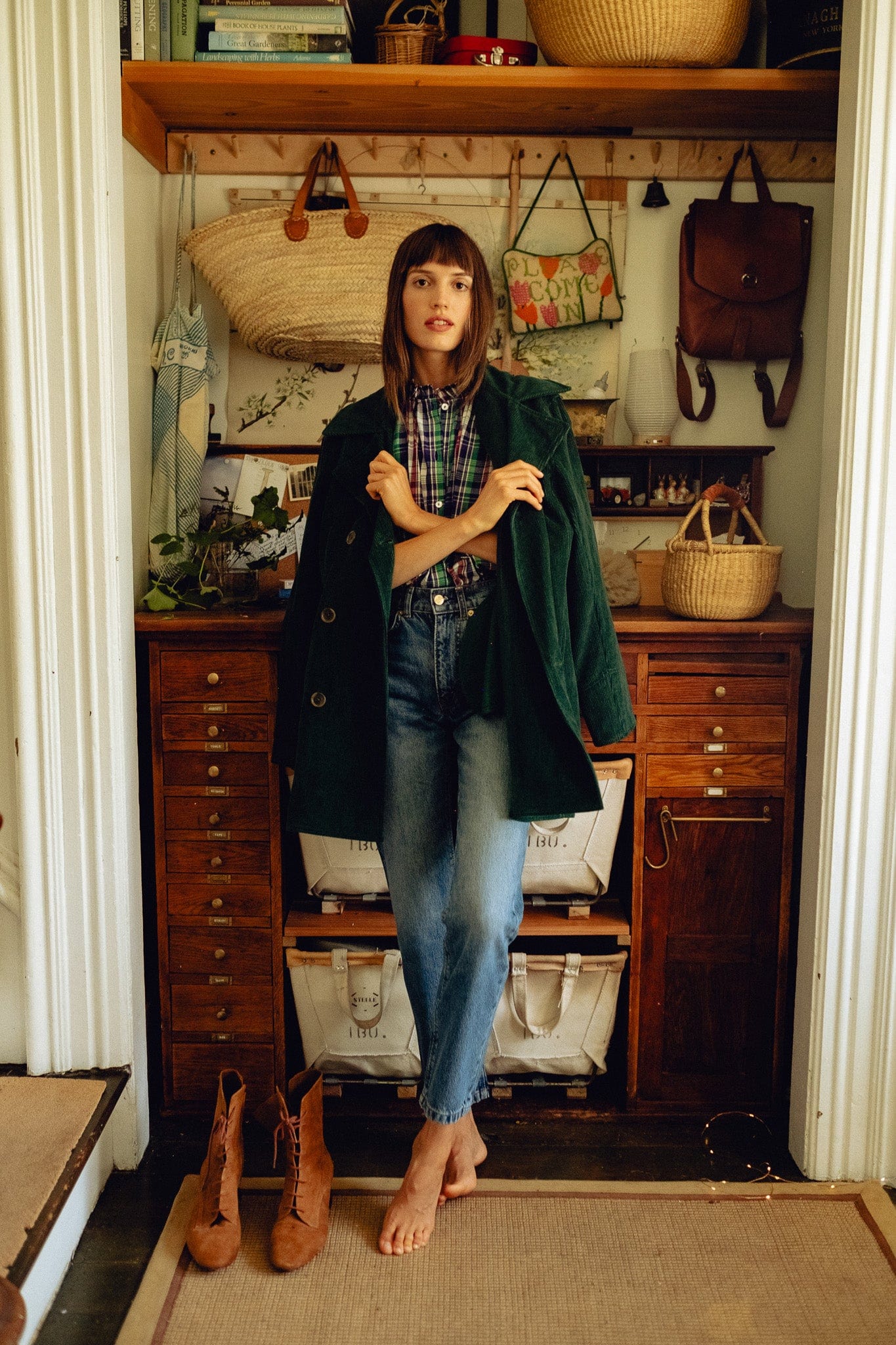 MILLE Clothing Ricky Peacoat in Spruce Cord