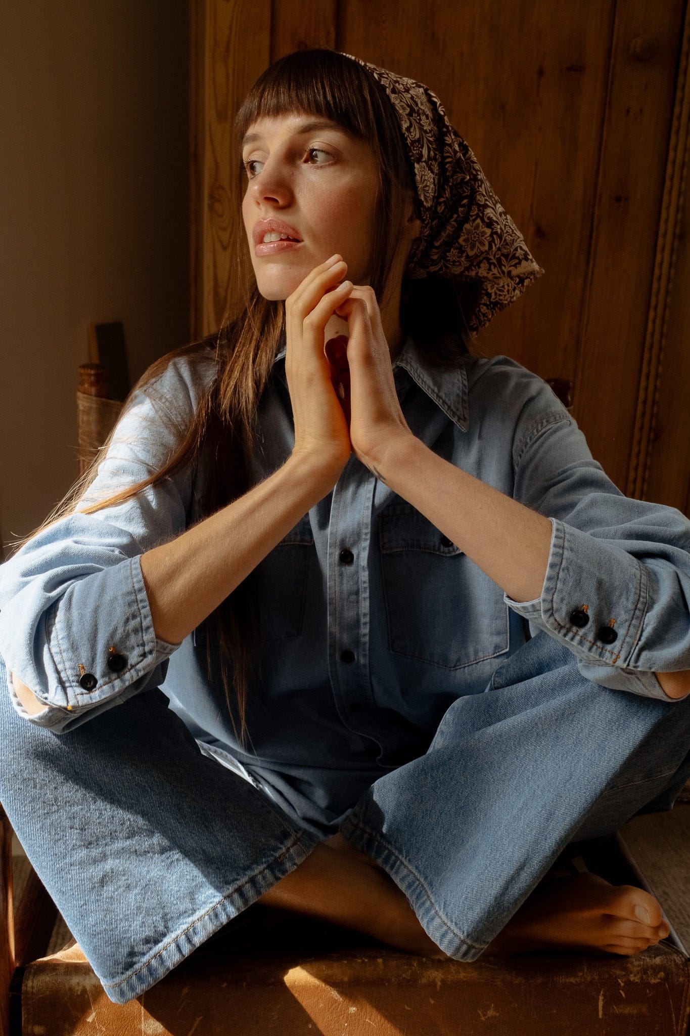 MILLE Clothing River Top in Vintage Denim