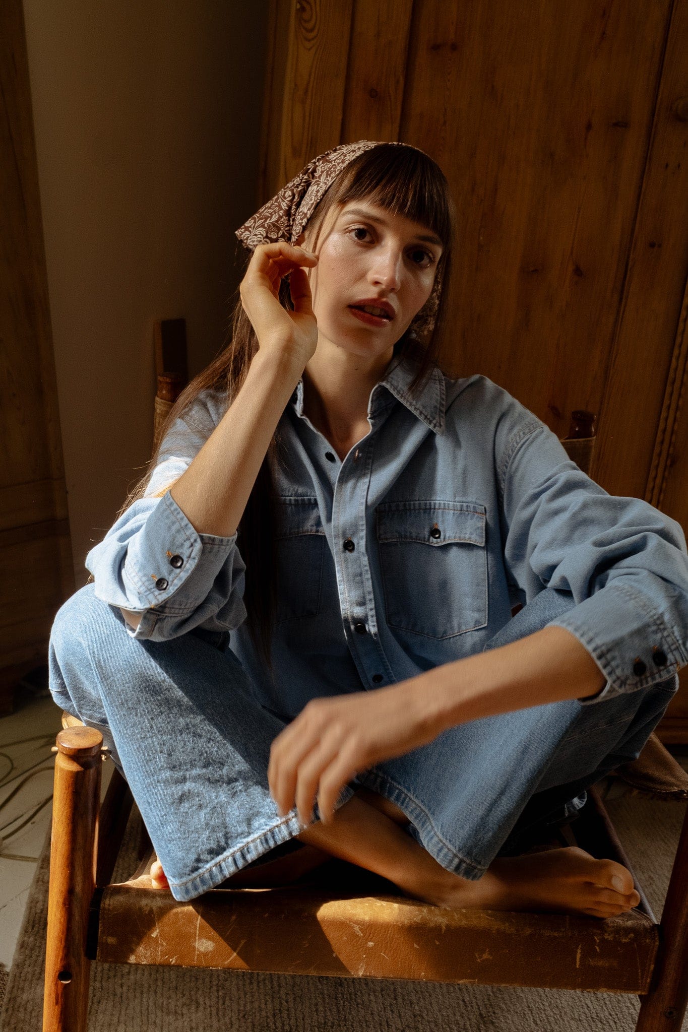 MILLE Clothing River Top in Vintage Denim