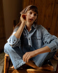 MILLE Clothing River Top in Vintage Denim