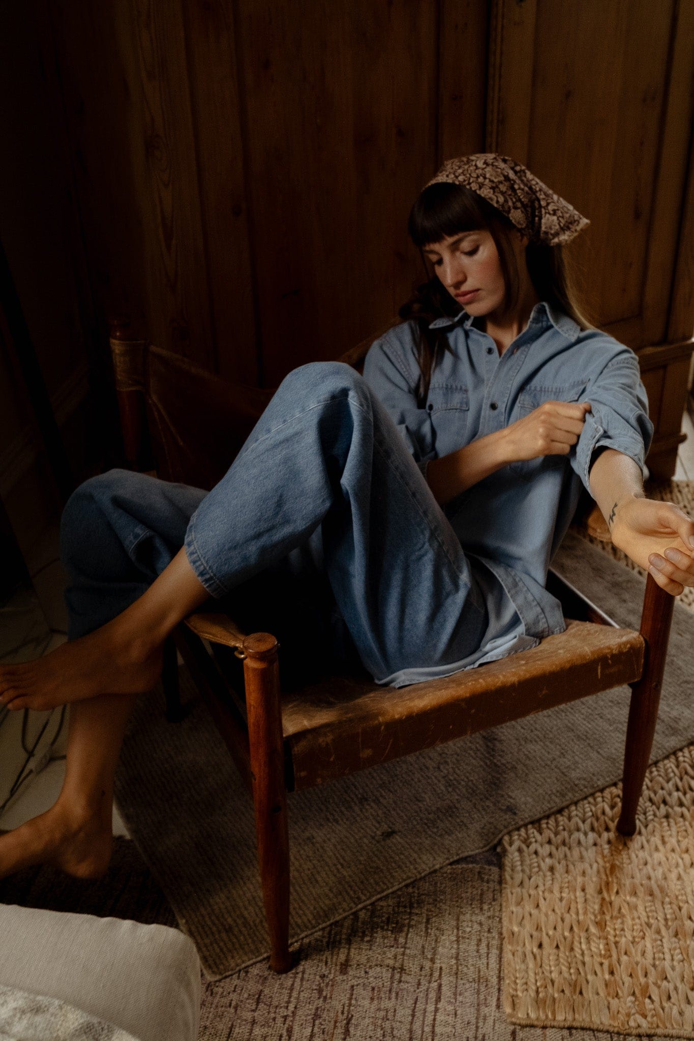 MILLE Clothing River Top in Vintage Denim