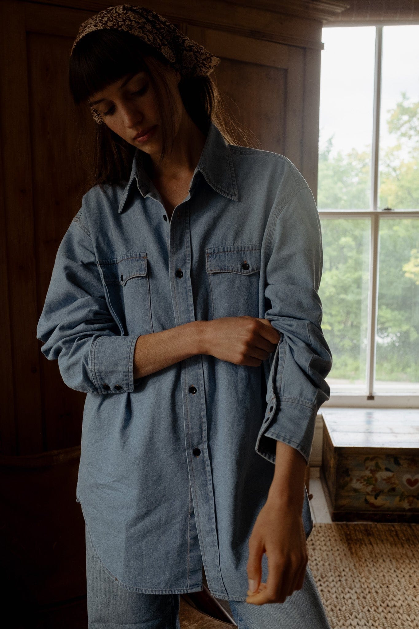 MILLE Clothing River Top in Vintage Denim
