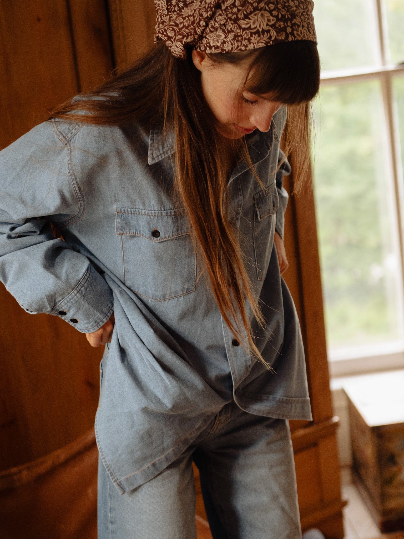 MILLE Clothing River Top in Vintage Denim