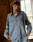 MILLE Clothing River Top in Vintage Denim