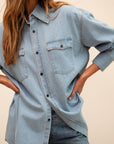 MILLE Clothing River Top in Vintage Denim
