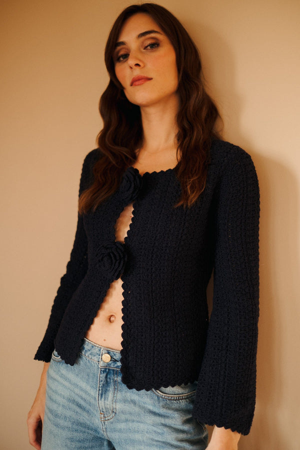 Rosita Cardigan in Navy — view 5