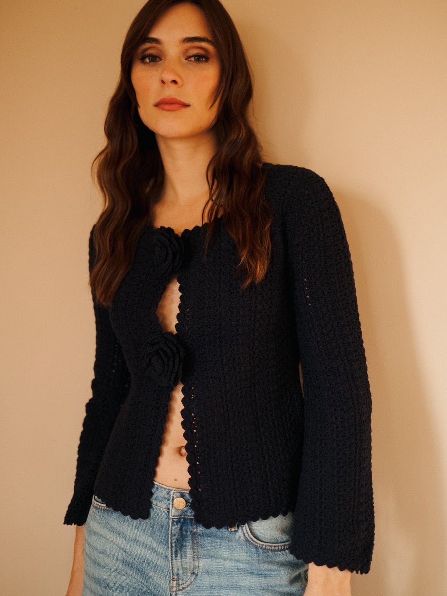 Rosita Cardigan in Navy — alternate view