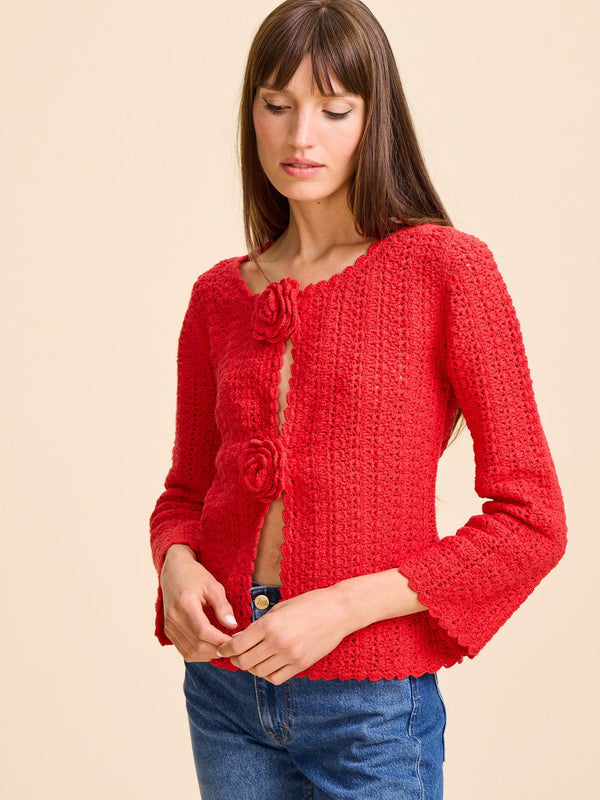 Rosita Cardigan in Scarlet — view 5