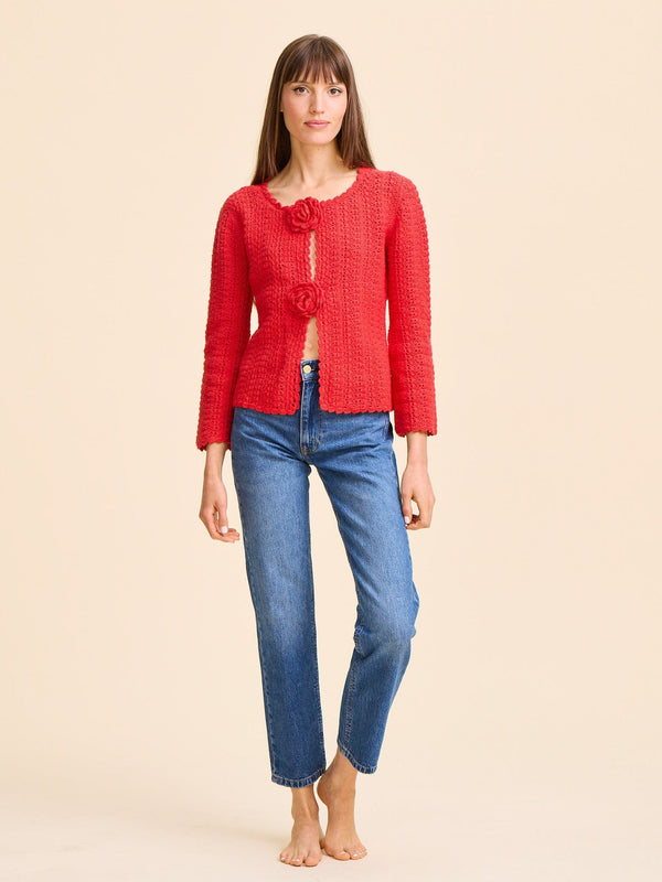 Rosita Cardigan in Scarlet — view 6