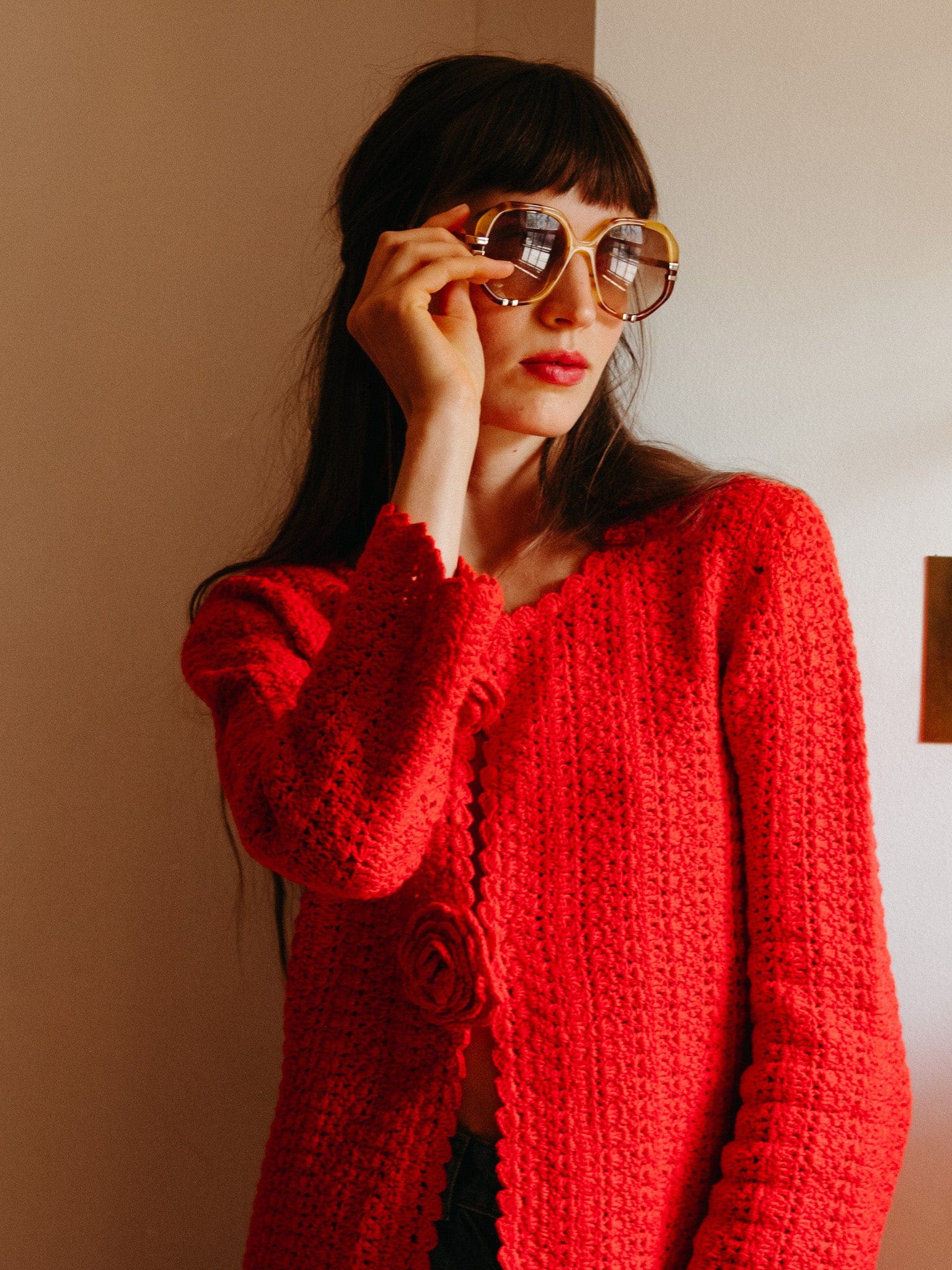 MILLE Clothing Rosita Cardigan in Scarlet