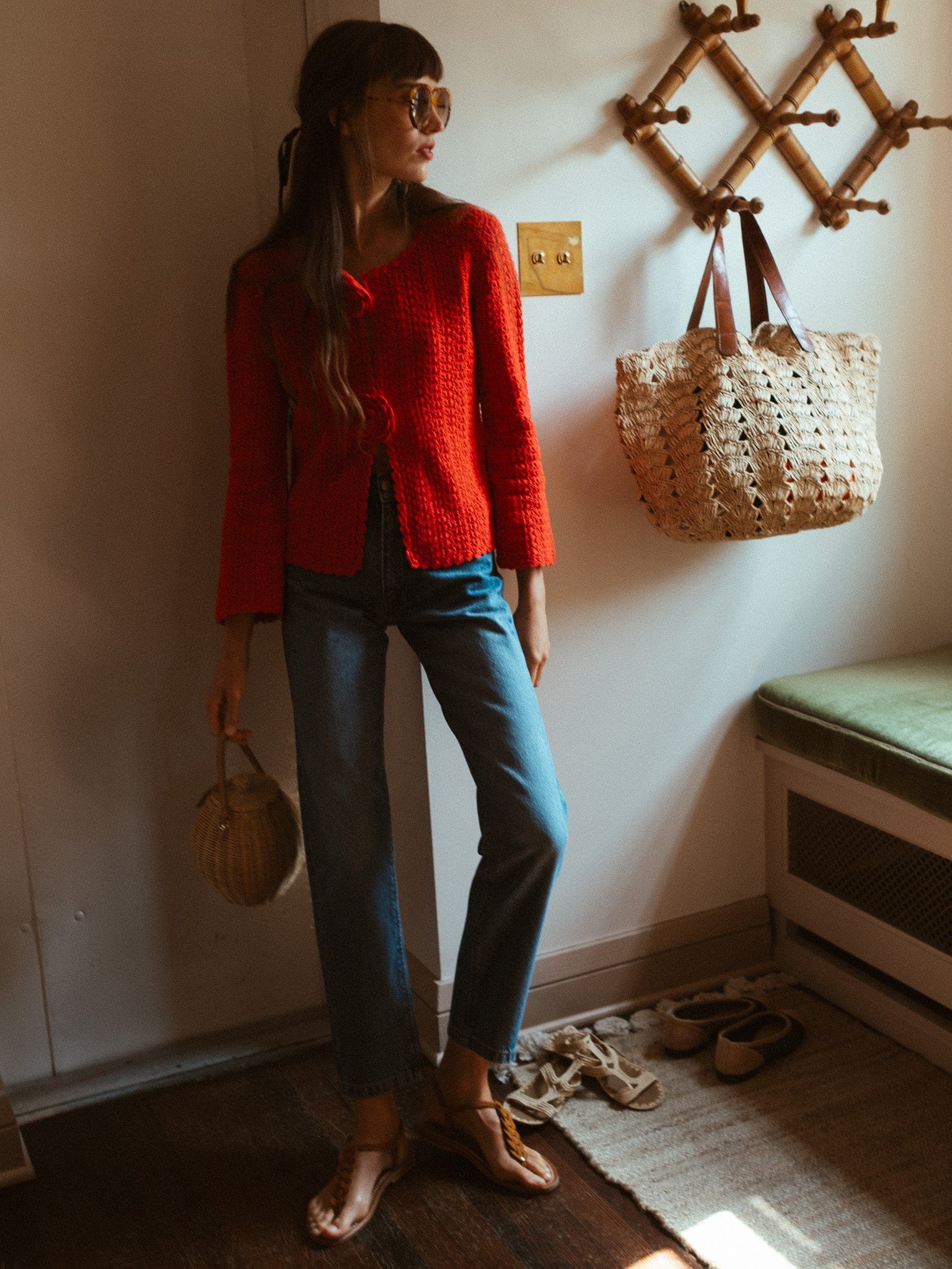 MILLE Clothing Rosita Cardigan in Scarlet