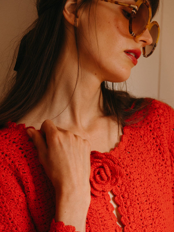 Rosita Cardigan in Scarlet — view 12