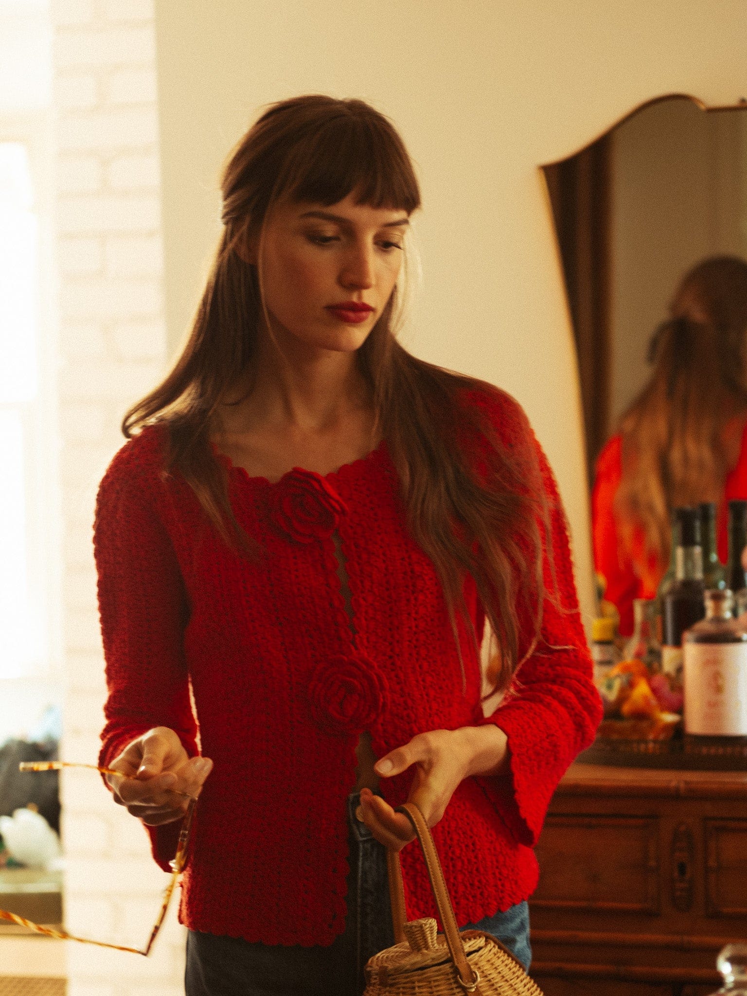 MILLE Clothing Rosita Cardigan in Scarlet