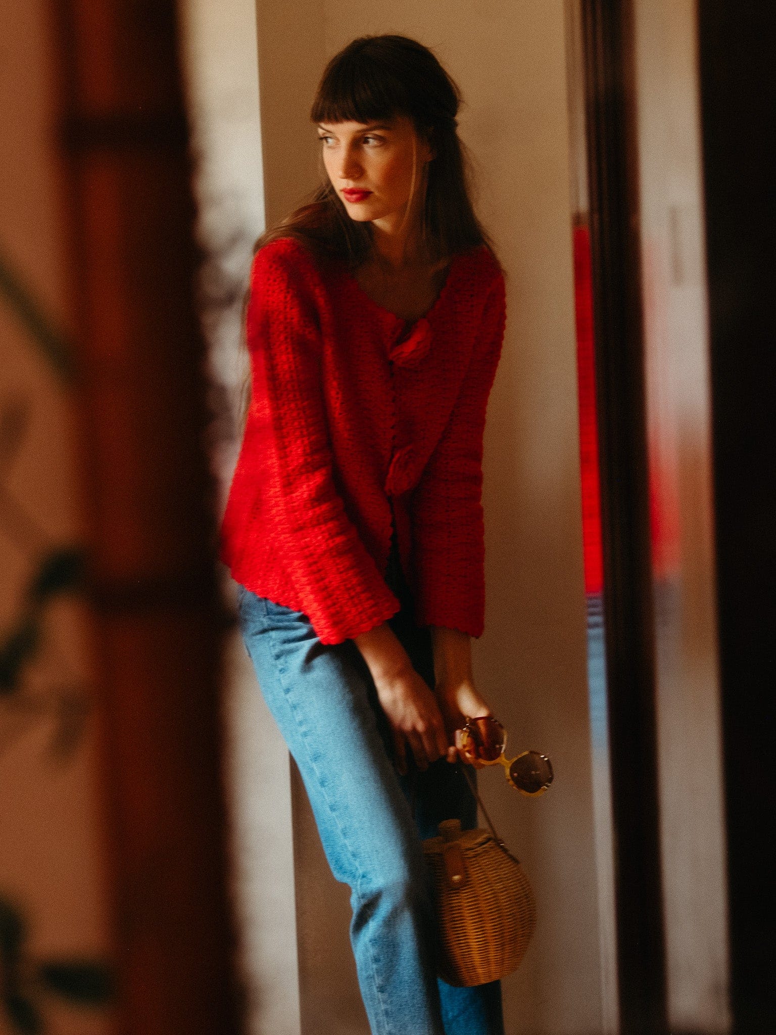 MILLE Clothing Rosita Cardigan in Scarlet