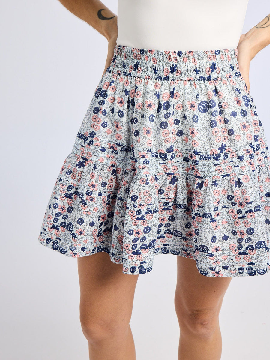 Rowan Skirt in Navy Floral — alternate view