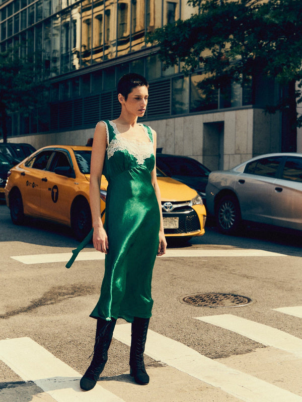 Rowe Dress in Emerald — view 2