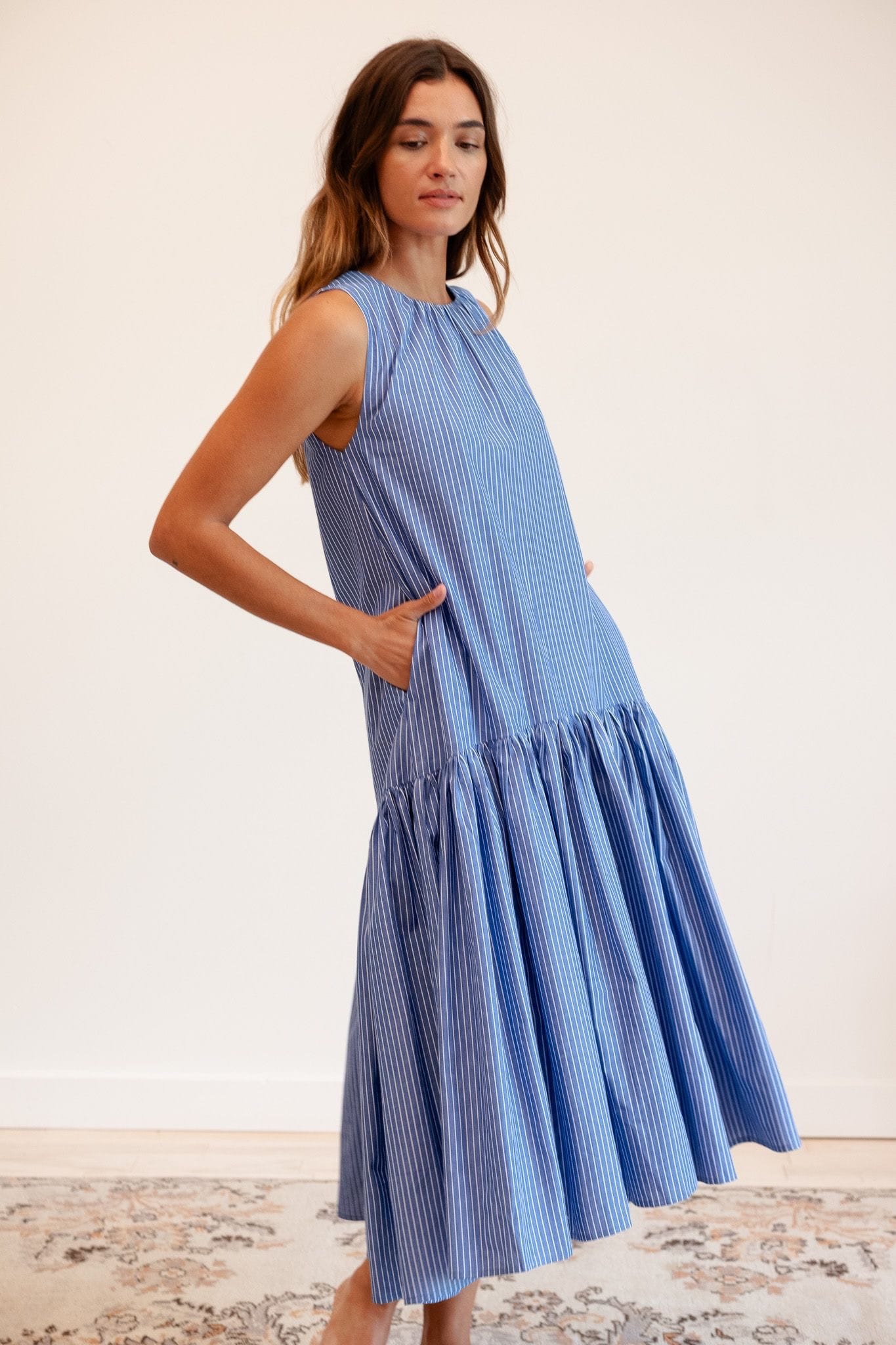 MILLE Clothing Sabine Dress in Harbor Stripe