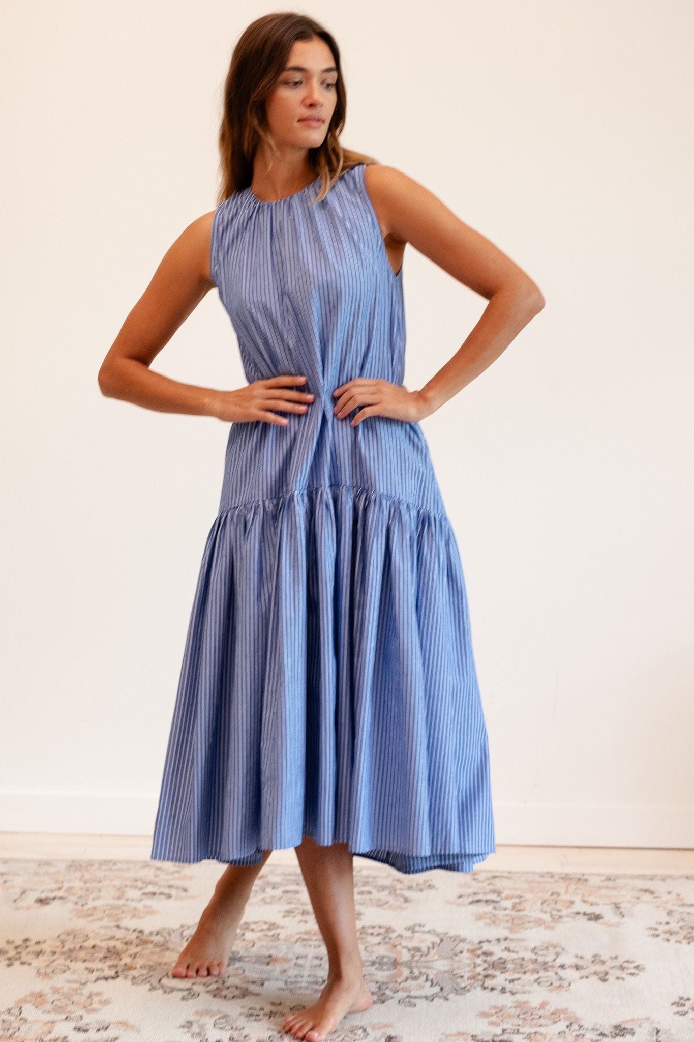 MILLE Clothing Sabine Dress in Harbor Stripe