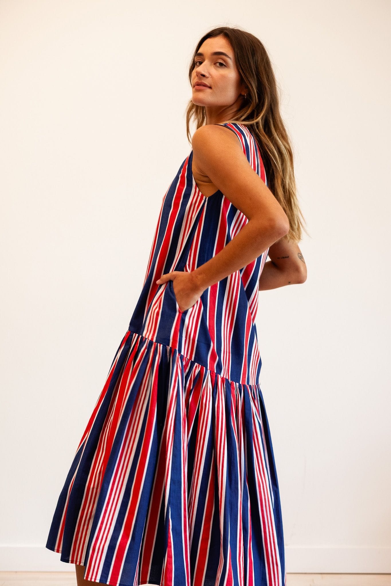 MILLE Clothing Sabine Dress in Sailing Stripe