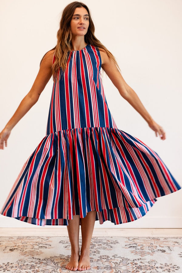 Sabine Dress in Sailing Stripe — view 4