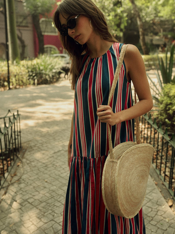 Sabine Dress in Sailing Stripe — view 3