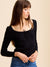 MILLE Clothing Sally Pointelle Tee in Black