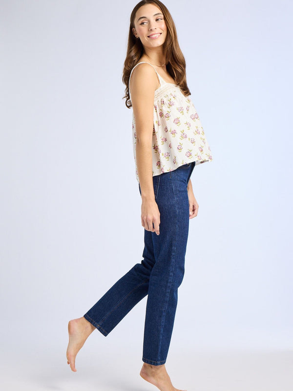 Sasha Top in Rose Block Print — view 6