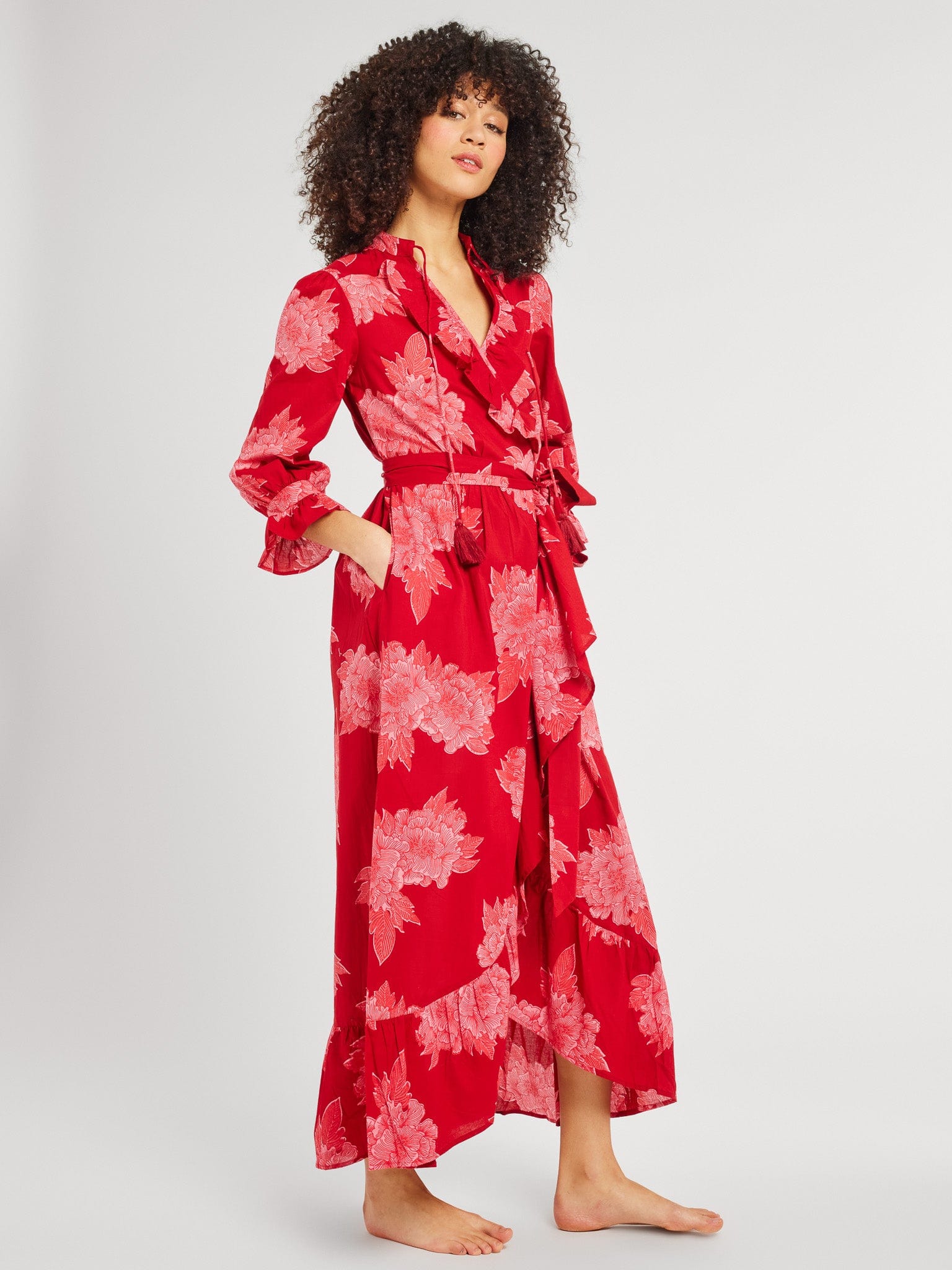 MILLE Clothing Simone Dress in Crimson Floral