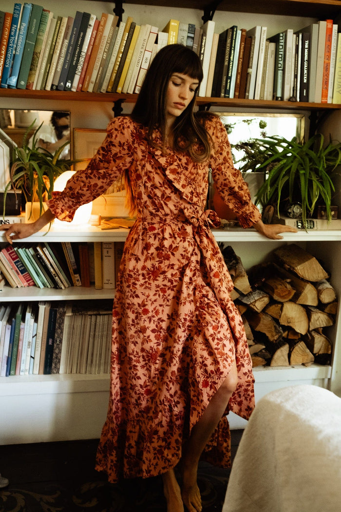Simone Dress in Peach Montmartre