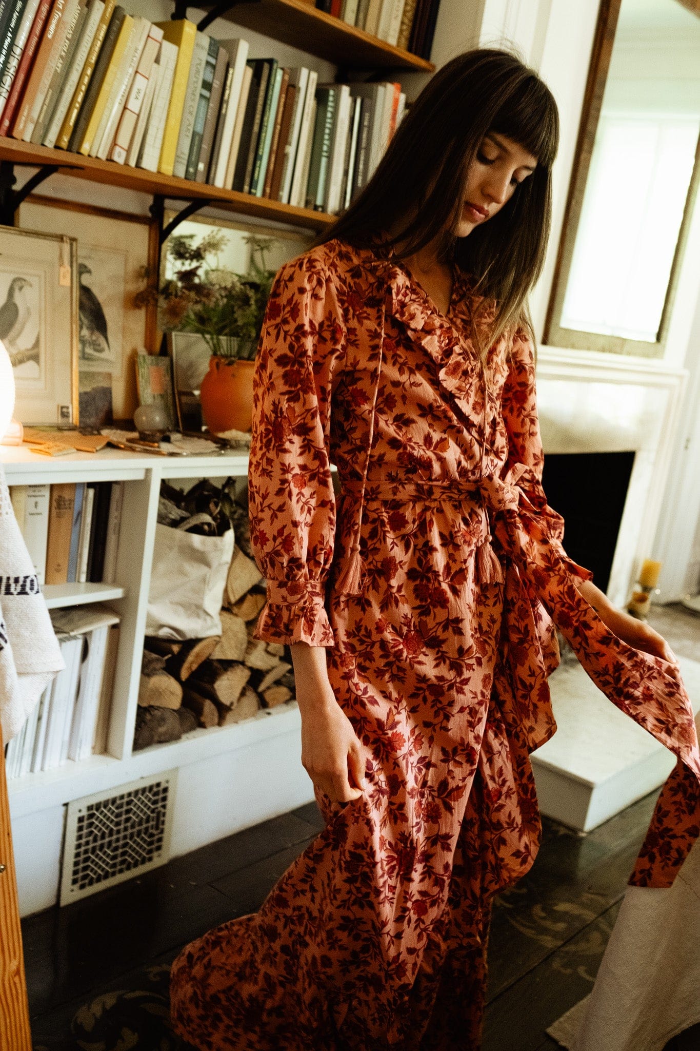 MILLE Clothing Simone Dress in Peach Montmartre