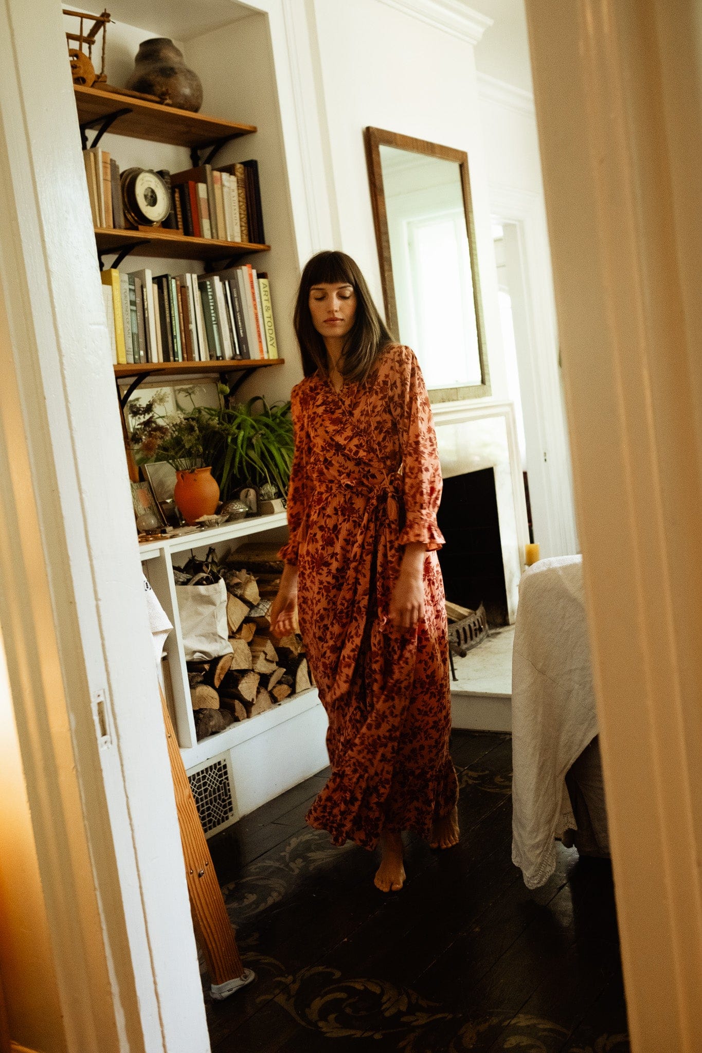 MILLE Clothing Simone Dress in Peach Montmartre