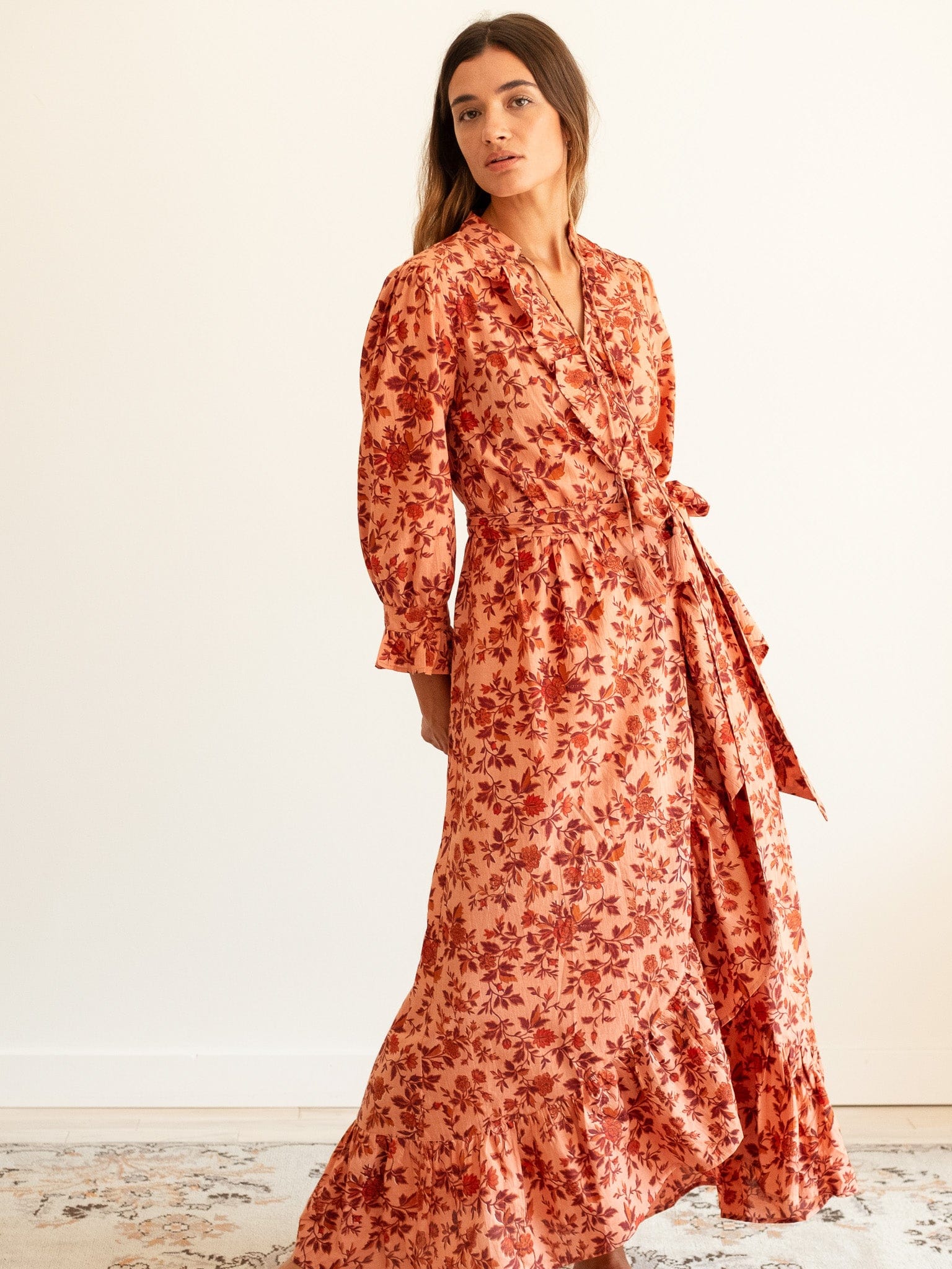 MILLE Clothing Simone Dress in Peach Montmartre