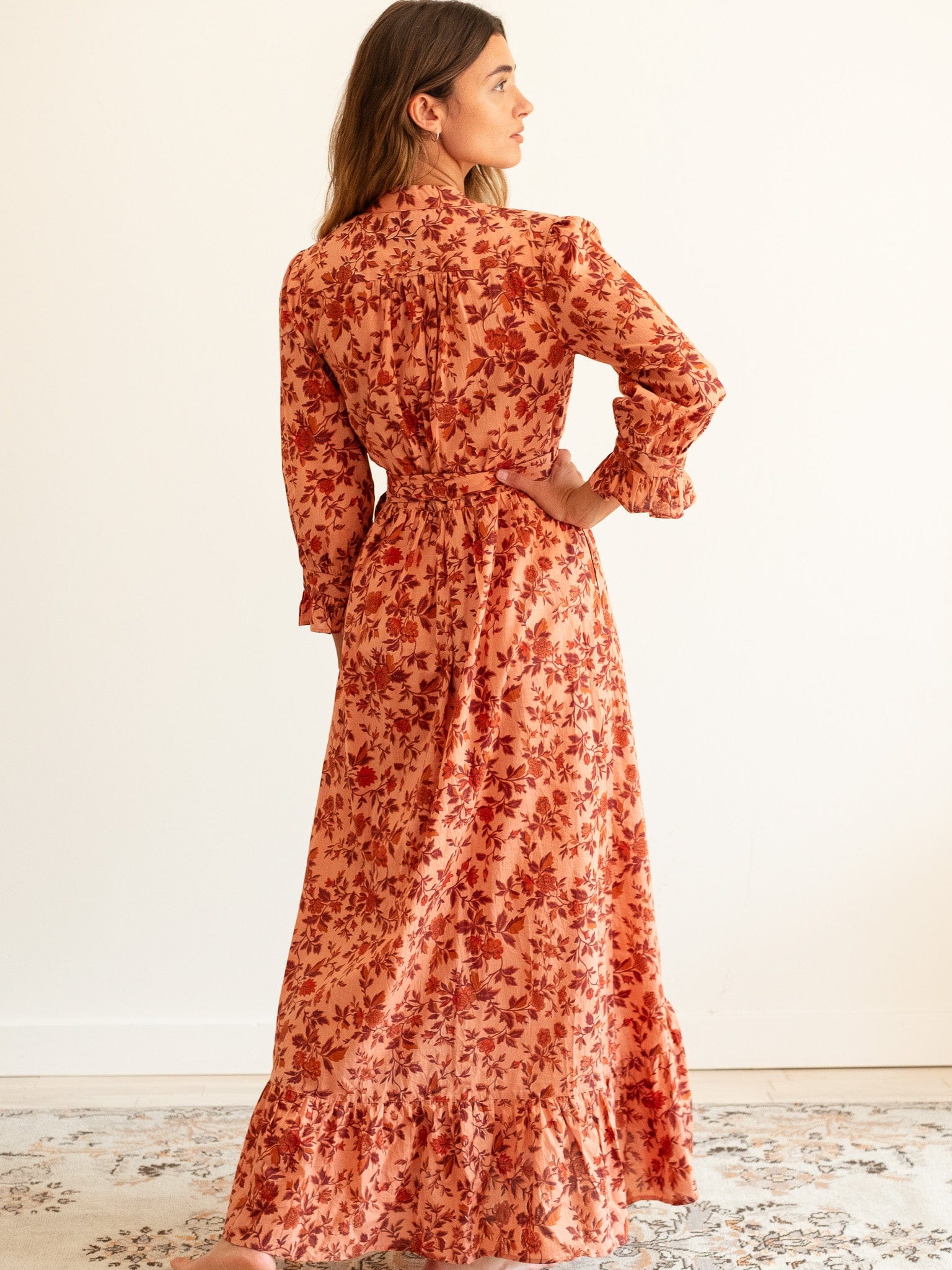 MILLE Clothing Simone Dress in Peach Montmartre