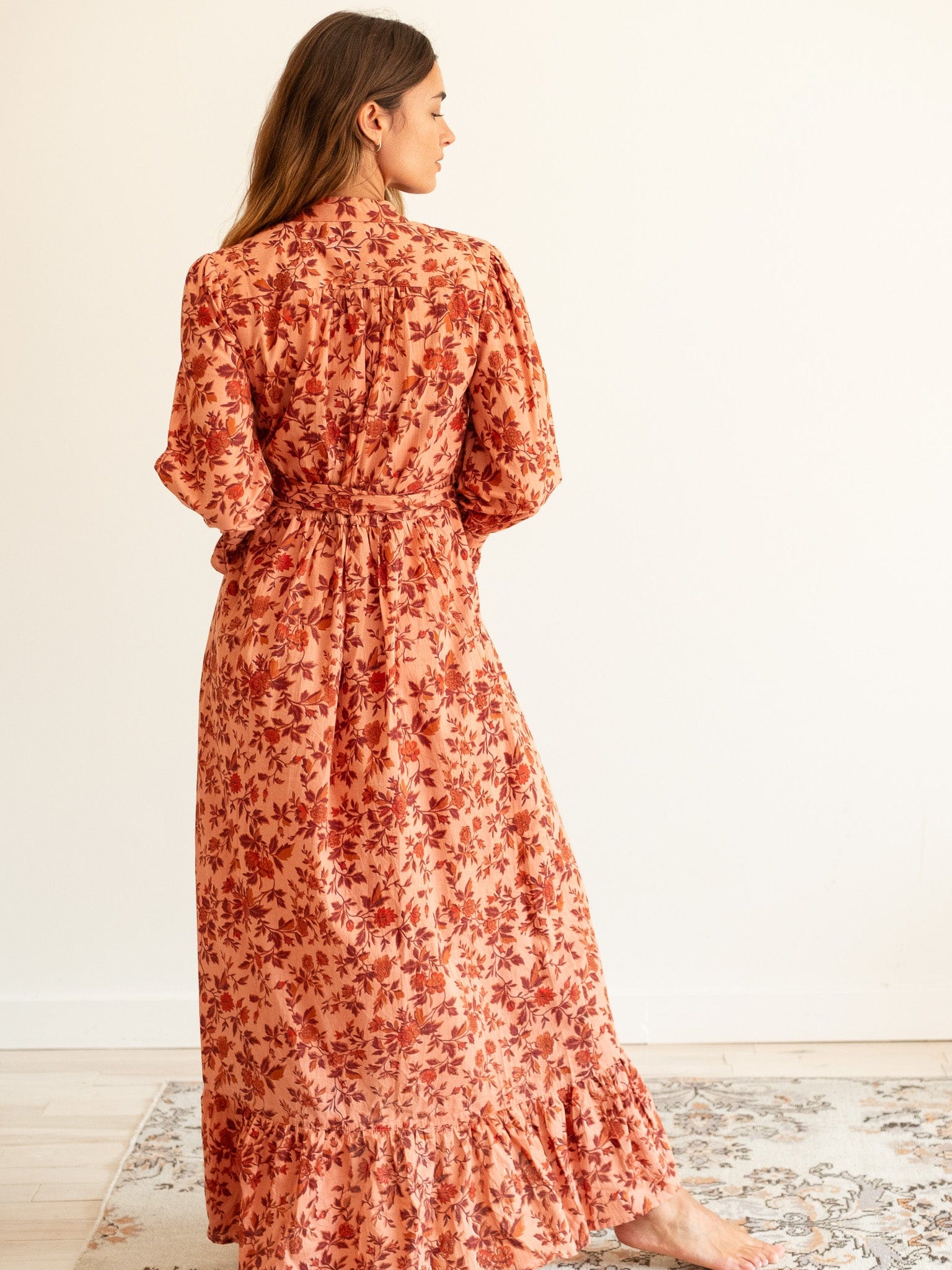 MILLE Clothing Simone Dress in Peach Montmartre