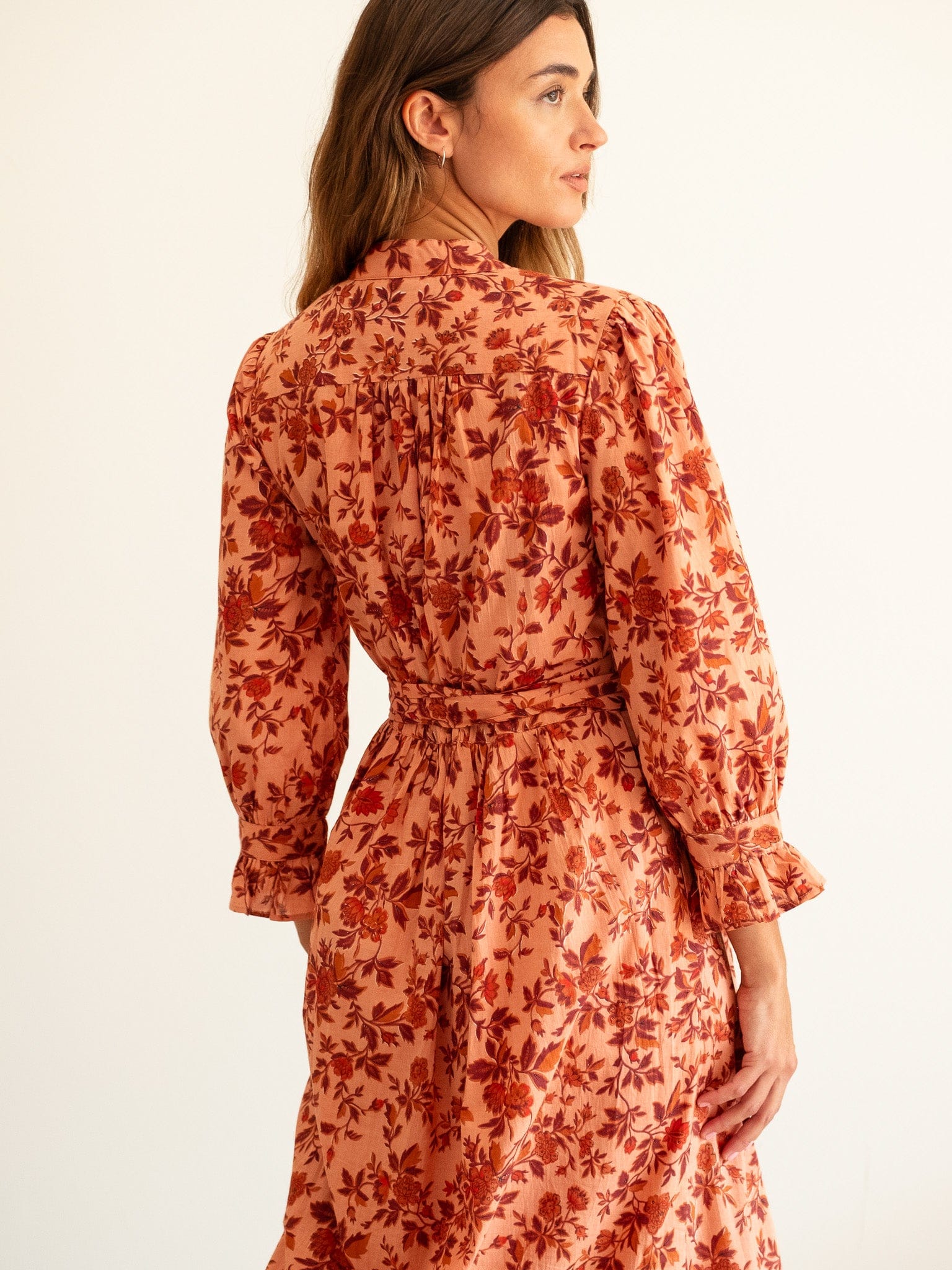 MILLE Clothing Simone Dress in Peach Montmartre