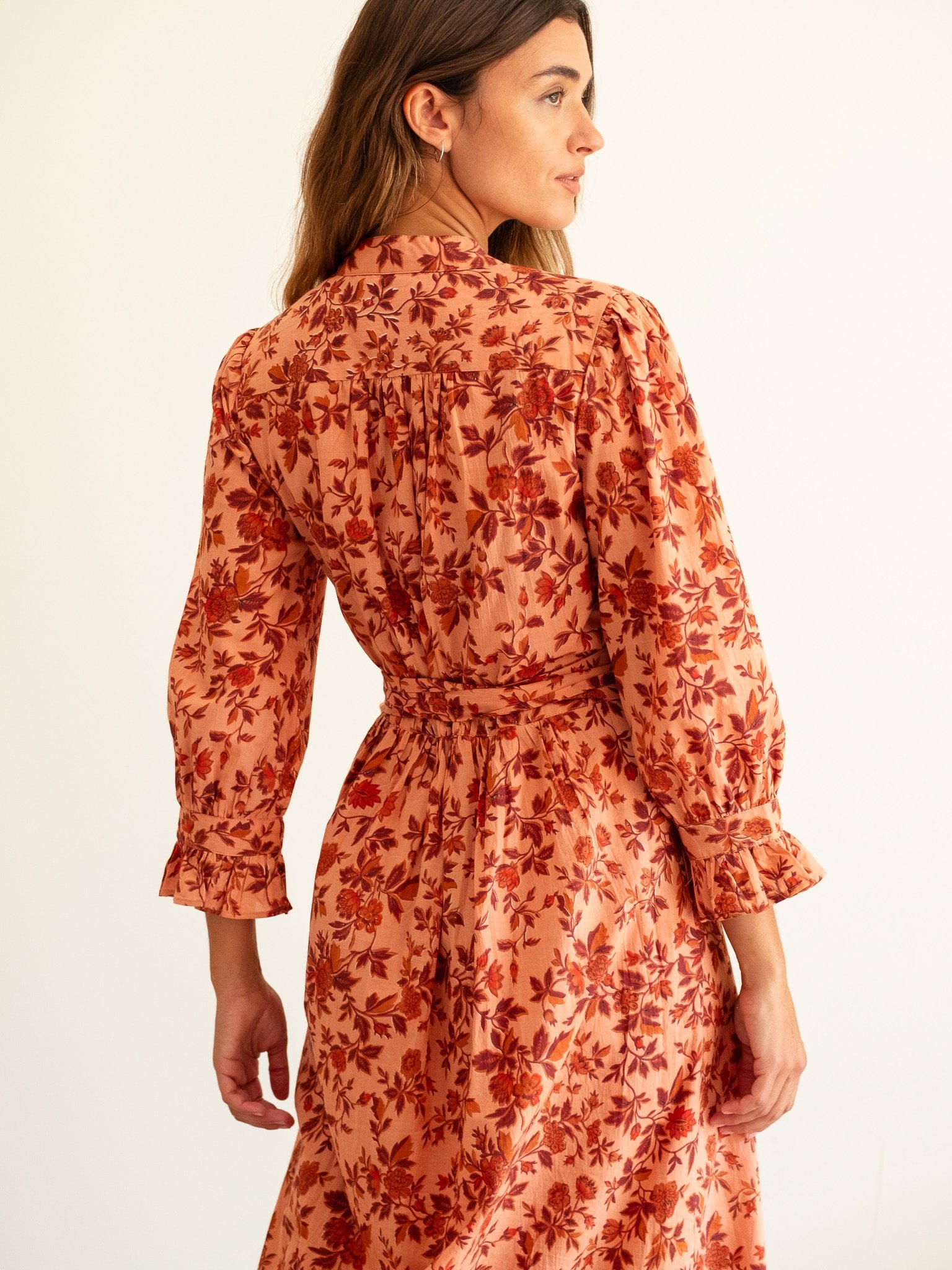 MILLE Clothing Simone Dress in Peach Montmartre