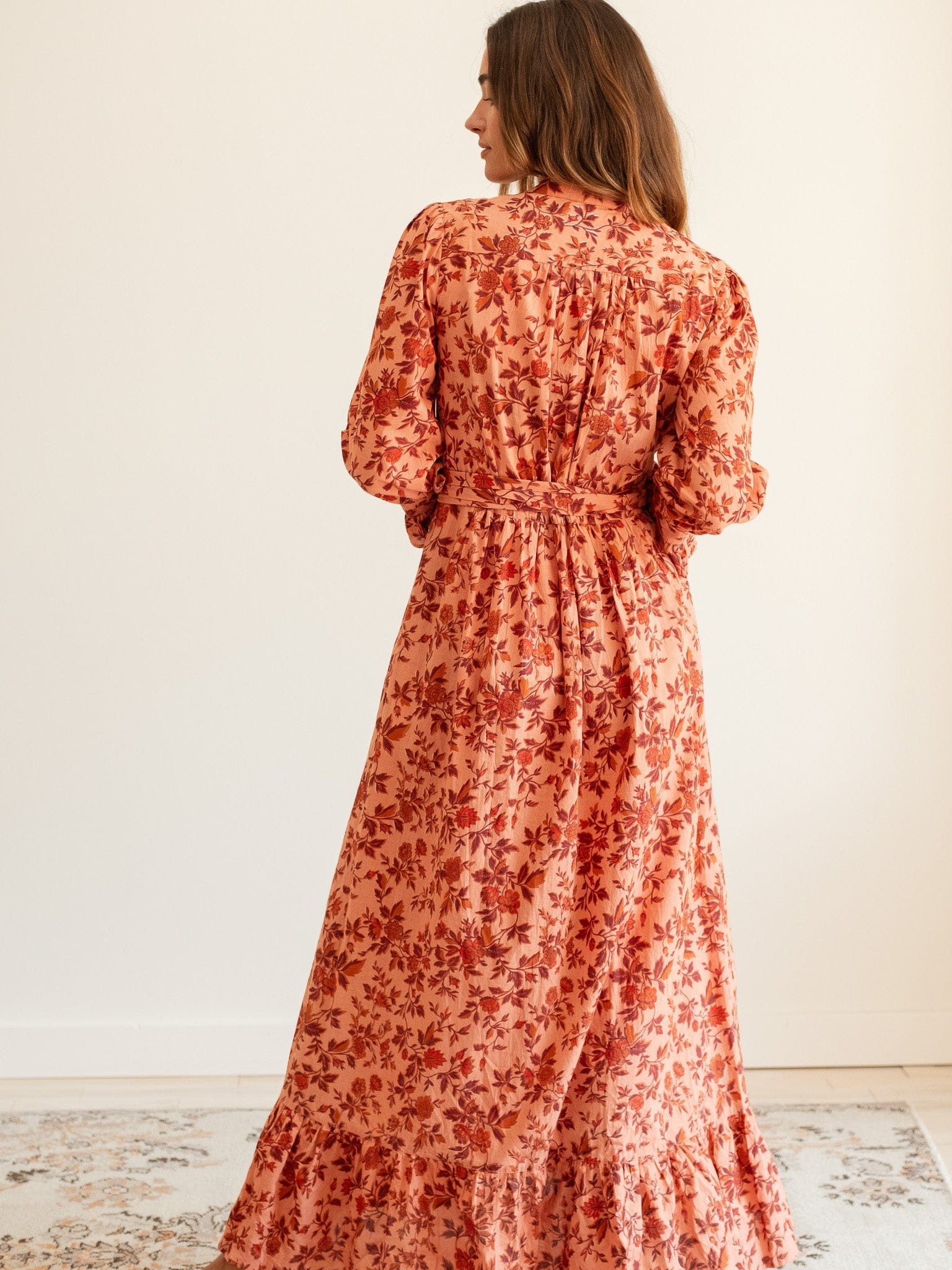 MILLE Clothing Simone Dress in Peach Montmartre